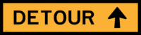 T5-1BS Detour Straight arrow boxed edge sign