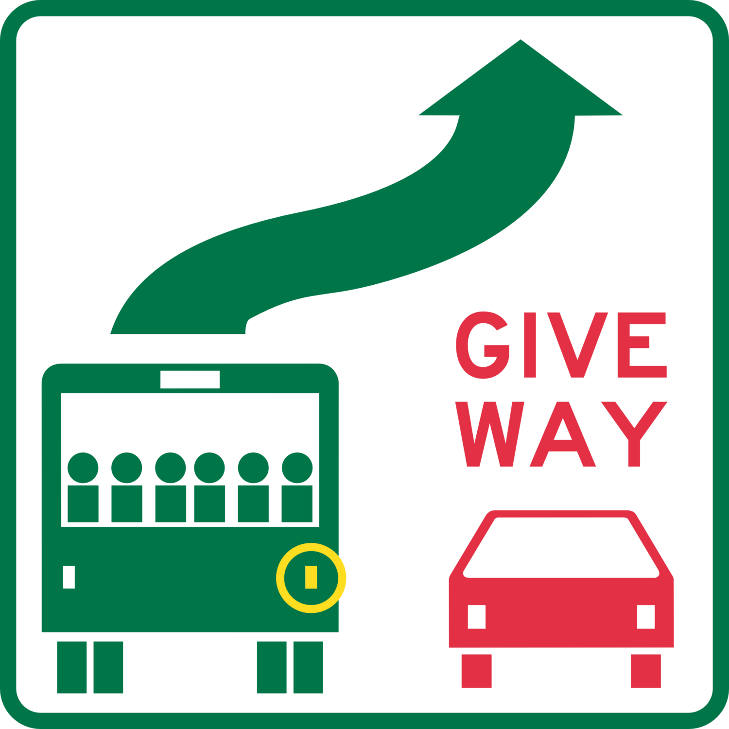 R6 31A Give Way To Bus Sign sticker decal National Traffic Signs 
