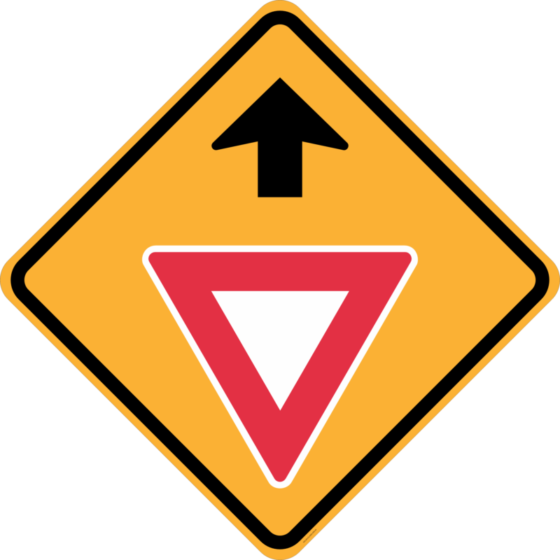 W3-2 Give Way Sign Ahead (symbolic)