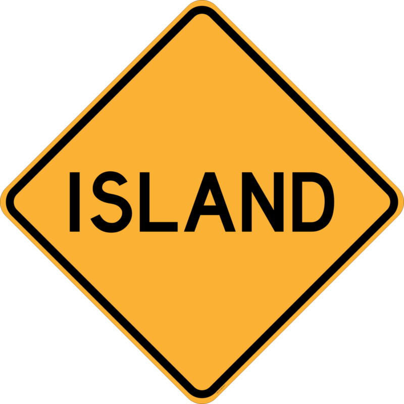 W4-5 Traffic Island