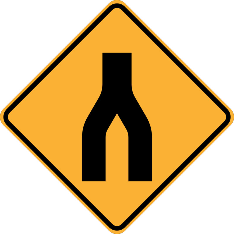 W4-6 End Divided Road (symbolic)