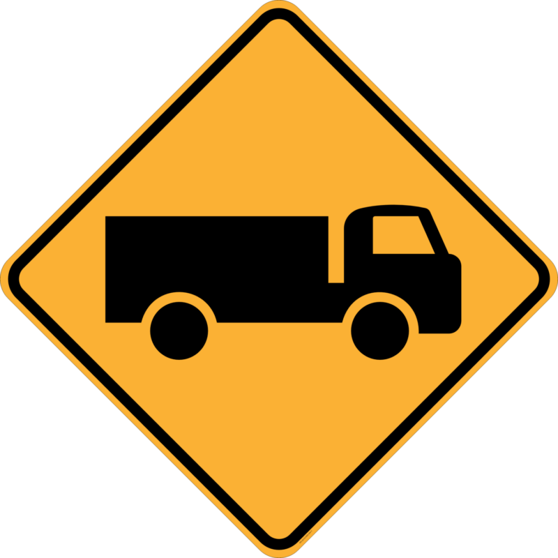 W5-22 Trucks Crossing or Entering (Symbolic)