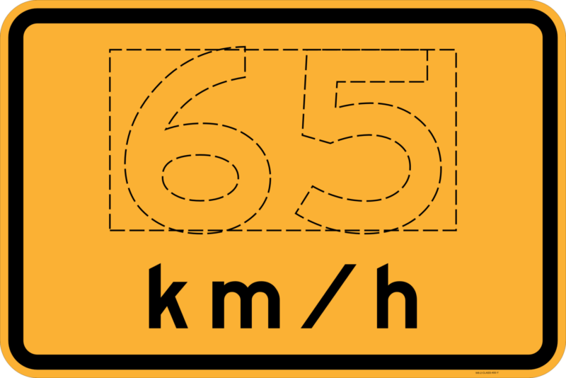 W8-2 xx km/h Advisory Speed